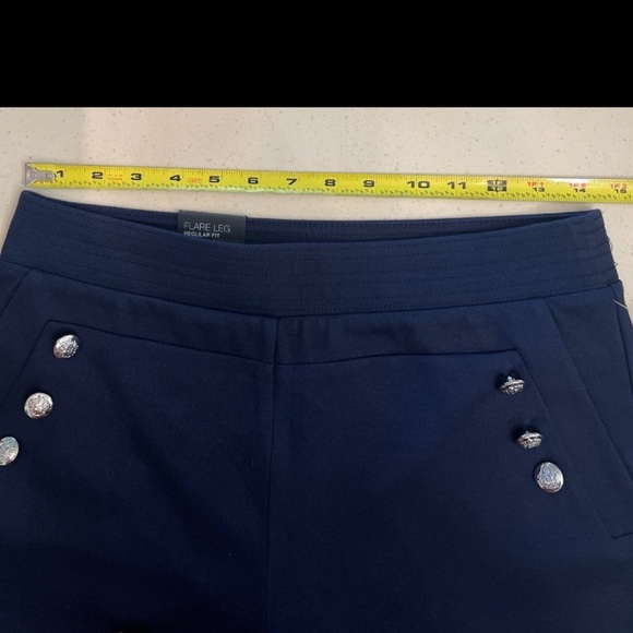 INC pull on flare pants hood buttons size 6 - Picture 8 of 16